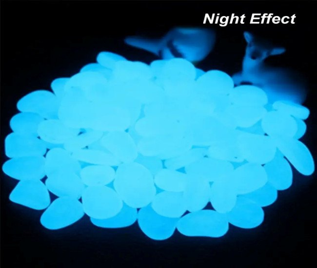  Glow in the Dark White Pebbles, Stone Rock for Fish Tank, Garden, Road Decoration