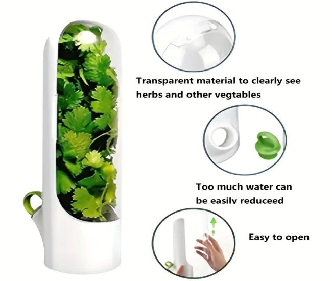 1/2pcs FreshMax Vegetable Preservation Pods - Keep Herbs Fresh for 2-3 Weeks - Refrigerator Storage Containers for Coriander, Mint, and More