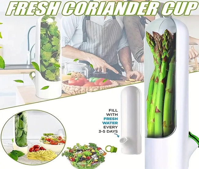 1/2pcs FreshMax Vegetable Preservation Pods - Keep Herbs Fresh for 2-3 Weeks - Refrigerator Storage Containers for Coriander, Mint, and More