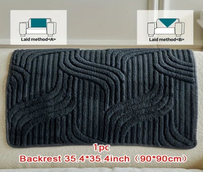 1pc Plush Non-Slip Sofa Cover, Modern Luxury, Pet-Friendly, Breathable, Fashionable Home Decor, Suitable for Living Room, Bedroom, Office, Polyester Fabric, Machine Washable, No Print, 250-300g Square Kilogram