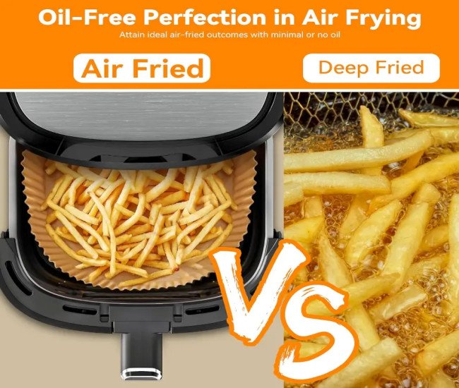 6.5L Stainless Air Fryer, Shanghigh Airfryer Oven with Non-stick Frying Pot, 8in1 Multi-Food Quick & Easy Meal Oiless Cooker, LCD Digital Touch Screen, Temp 80-200℃