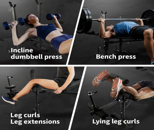 [8-in-1 Press Weight Bench] Weight Bench 8-in-1 Press Multi-Station