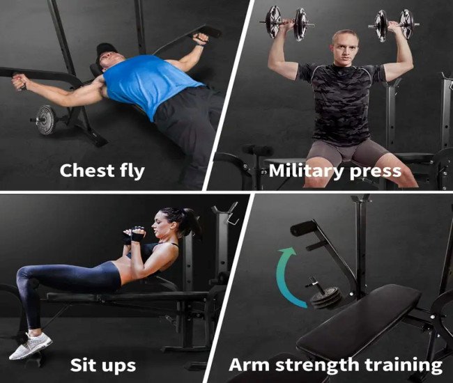 [8-in-1 Press Weight Bench] Weight Bench 8-in-1 Press Multi-Station