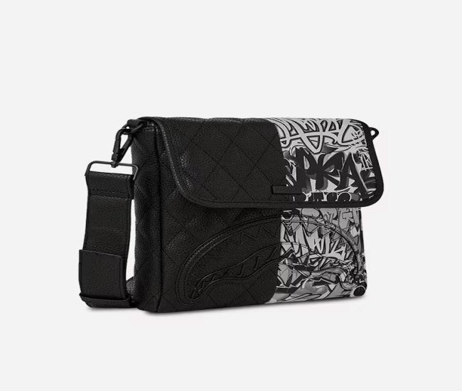 CULTURE KINGS Half Graf Quilted Messenger Bag