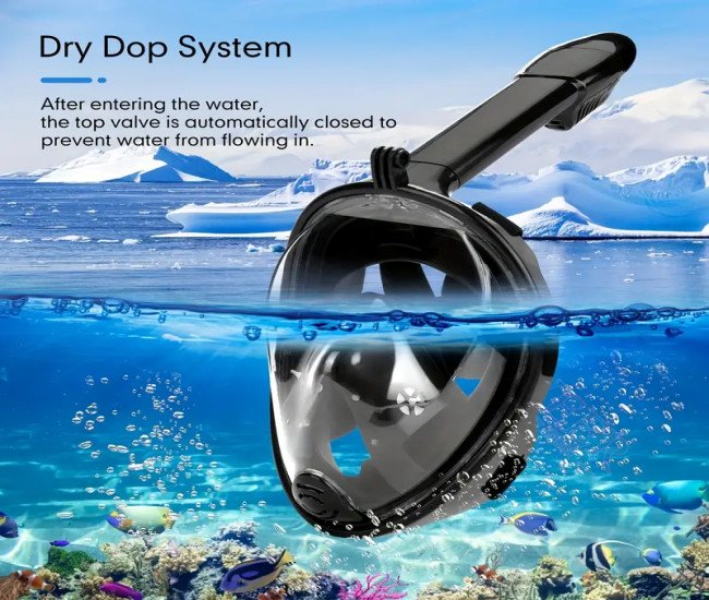 [Full Face Panoramic Snorkeling Mask] [Popular Choice] Full Face Snorkeling Mask with Panoramic View, Safe Breathing, Anti-Fog, Anti-Leakage And Camera Retention-Perfect for Adults And Swimmers Alike