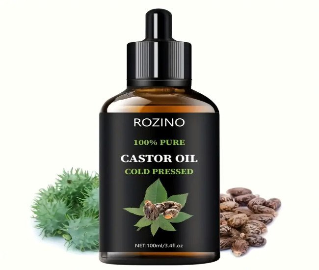 ROZINO Unrefined Castor Oil, Cold Pressed for Hair, Eyelashes, Eyebrows, Skin & Nails Care, Hypoallergenic, All Skin Types, Unisex-adult, Drying Effect, Skin Care Ingredient