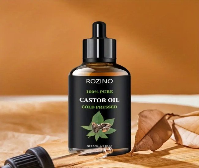 ROZINO Unrefined Castor Oil, Cold Pressed for Hair, Eyelashes, Eyebrows, Skin & Nails Care, Hypoallergenic, All Skin Types, Unisex-adult, Drying Effect, Skin Care Ingredient