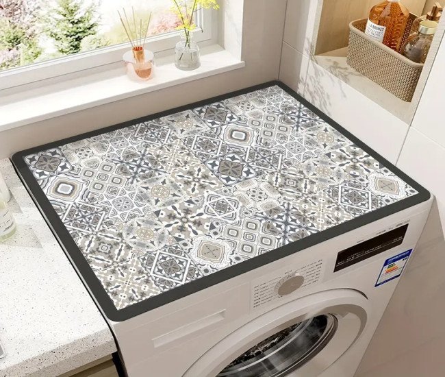 Waterproof and Durable Mosaic Washing Machine Cover - 23.62