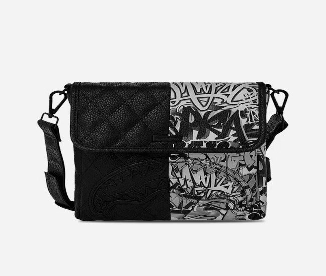 CULTURE KINGS Half Graf Quilted Messenger Bag