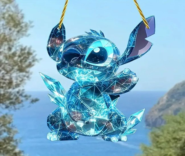 DAYS2D Flat, Disney Innovative Stitch Light Catcher Suitable for Outdoor, Living Room, and Garden Pendant Colorful Acrylic Window Decorations, Perfect as Birthday Gifts for Friends, Party Event