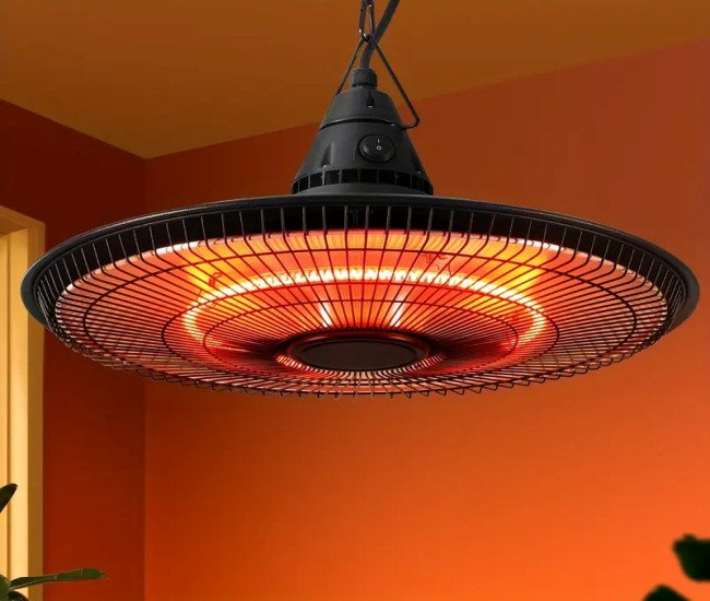 Devanti 1500W Hanging Outdoor Patio Heater with Remote Control - Adjustable Height, 360° Radiant Heating, All-Weather Use, Portable & Easy Mounting for Backyard, Garden, Poolside, Outdoor Heater, Modern Heating Solution, Efficient Heating Element