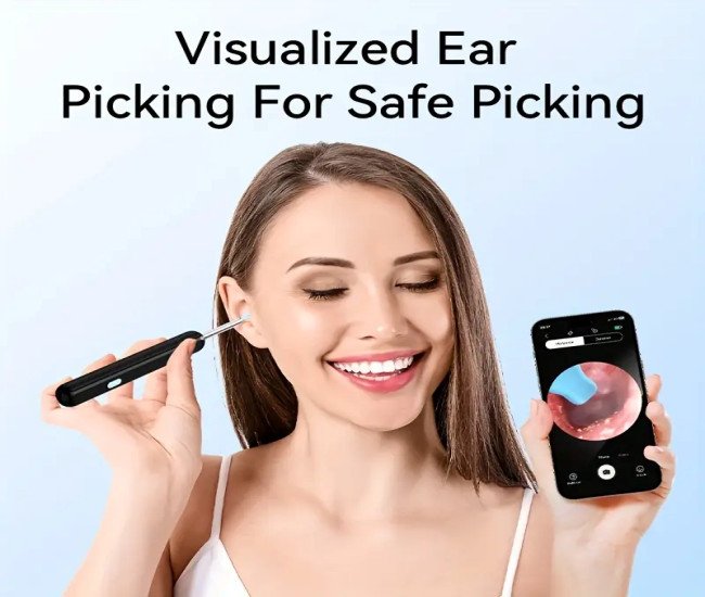 Ear Wax Removal Kit With Camera, Light, And 6 Ear Spoons - Rechargeable Ear Cleaner With Lithium Battery, Formaldehyde-Free, Metal, Plastic, And Silicone Construction - Safe And Easy Earwax Removal Tool For Home Use