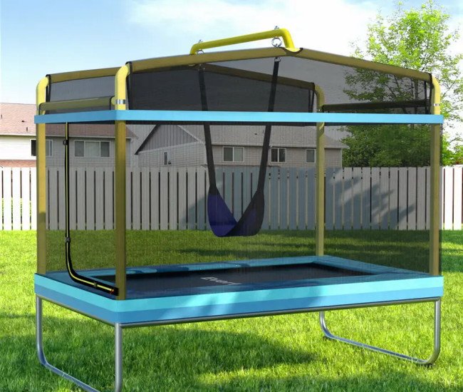 Everfit Trampoline 6FT Kids 2-in-1 Swing Belt Safety Net Gift Rectangle