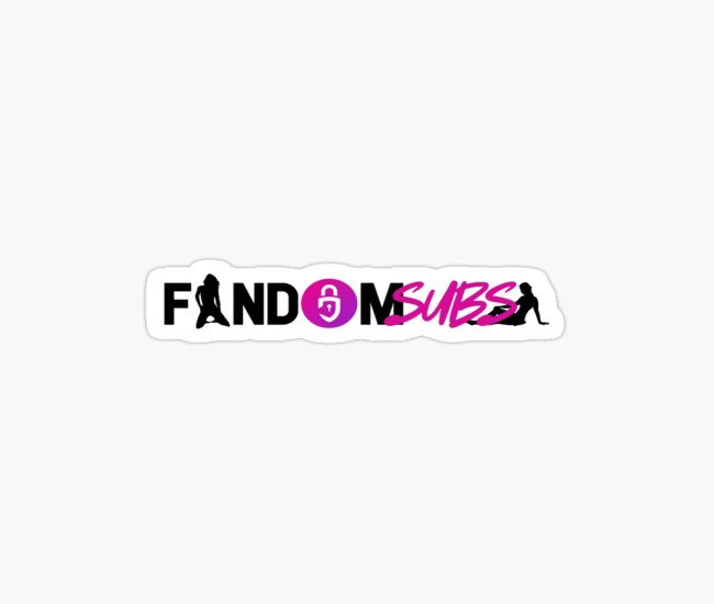 fandomsubs black logo design Sticker