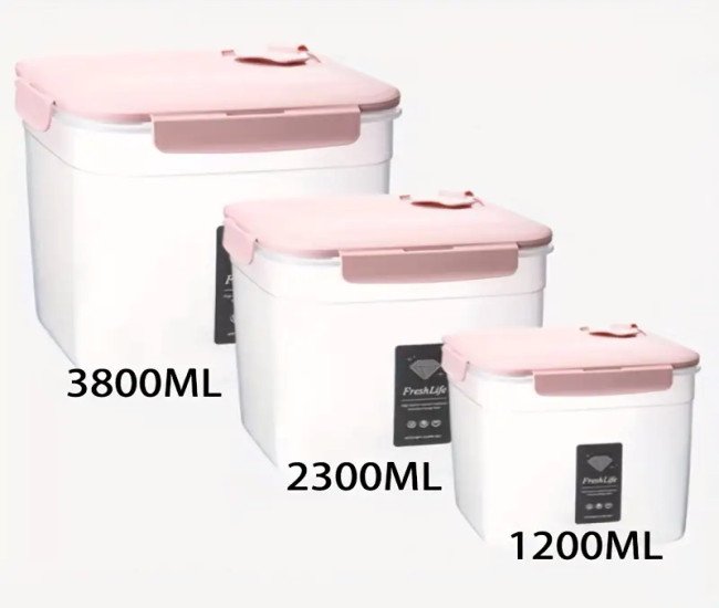 [Kitchen Storage | Container] 3pcs Multi-purpose Rectangular Kitchen Storage Container | 42/80/133oz Sealed Can for Storage of Pasta, Tea, Grains, and Dried Fruits