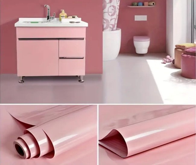 New! High-Gloss White Pearl Finish Self-Adhesive Wallpaper - Waterproof, Oil-Resistant, Easy Installation for Kitchen & Bathroom Cabinets - Ideal for Furniture Refurbishment, Furniture Refurbishing|Modern Kitchen Decor|Easyinstall Wallpaper