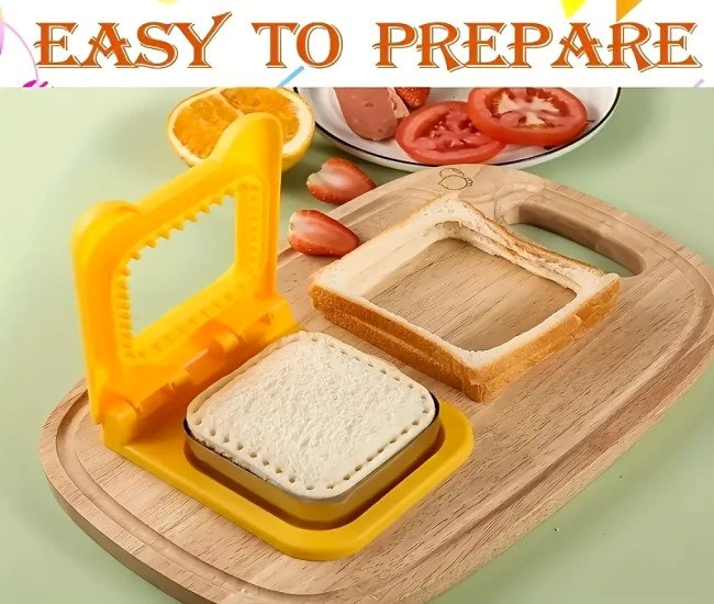 Stainless Steel + Plastic Sandwich Maker - 1pc, Square Sealing And Cutting Tool, Perfect for Making Bread Slices, Ideal for Graduation And Independence Day Celebrations.
