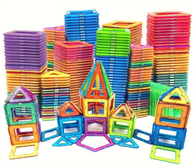 [STEM Construction] Magnetic Building Blocks | Large STEM Construction Toy Set | Assorted Colors | Educational | Birthday Gifts