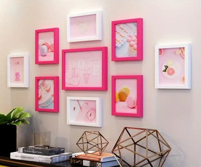  9pcs Creative Art Photo Frame Combination | Wall Hanging for Living Room and Bedroom Decoration, No Drilling Holes | New Year Gift for Valentine's Day