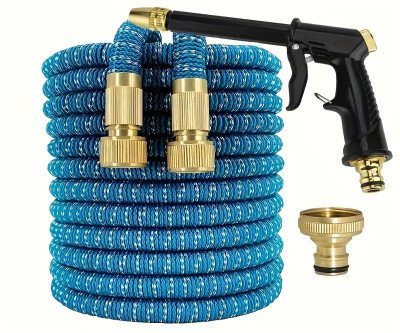 1 Roll, 3 Times Retractable New Magic Water Hose with Spray Gun for Car Wash and Garden