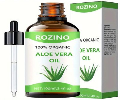 100ml Aloe Vera ROZINO Essential Oil - Natural, Hypoallergenic for Massage, Skin Care, Shower, Nails, Hair & Eyelash Enhancement