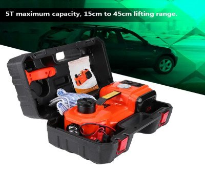 12V DC 5 Ton Electric Car Jack Kit 3 In 1 Hydraulic Floor Jack Gifts For Family LED Flashlight Lighting Inflatable Car Repair Tool Kit For Car SUV Truck Lift Tire Change