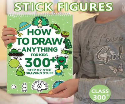 1pc Stick Figure Drawing Book - Learning And Education Writing Coloring Book Graffiti Enlightenment Education Toy Learning Painting Art Supplies - Green