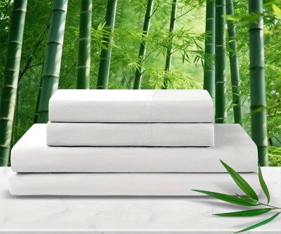 4pcs Bamboo Luxurious Ultra Soft & Breathable Sheet Set - 36cm Deep Pocket, Shrink-Resistant, Comfortable Bedding Set With Pillowcase, Flat Sheet, Fitted Sheet For Single Double Queen King Size Bed All Season Room Decor Mothers Day