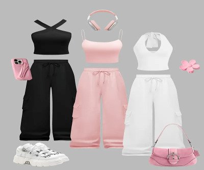 6pcs Women'S Outfit Set for Spring And Summer, Featuring a Solid Color Sleeveless Cross-Neck Tank Top Made of Knitted Fabric, with Pockets And Elastic Waist Work Pants, Designed for a Soft, Comfortable, And Stylish Everyday Look.