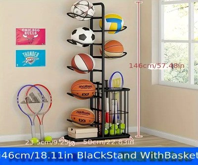 Basketball Soccer Ball Storage Rack Sport Ball Organizer Display Stand Holder