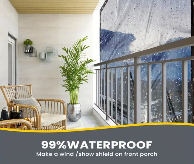 Versatile Waterproof Transparent Canvas with Sealing Ring - Perfect for Gardens, Porch Canopies, Chicken Coops & Camping